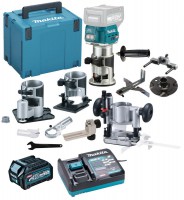 Makita RT001GZ16 40V MAX Brushless Router Trimmer, 1x 2.5Ah Battery, Charger Trimmer Guide, Straight Guide, Template Gui &pound;349.95